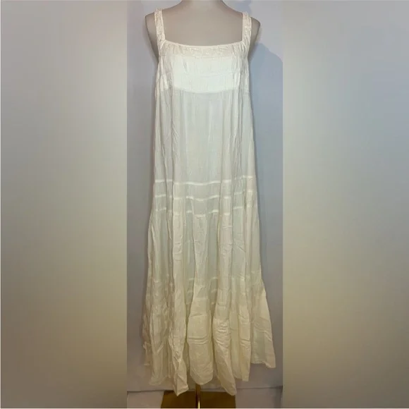 J. Crew Airy Gauze Tiered Maxi Dress- Ivory, Size XS - Picture 4 of 6